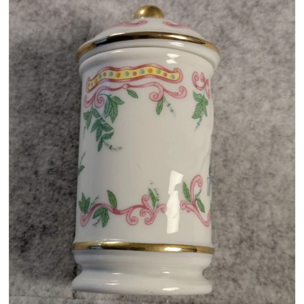The Spice Carousel By Lenox Vintage 1993 Fine Porcelain Basil w/ 24k Gold Trim - Picture 2 of 7